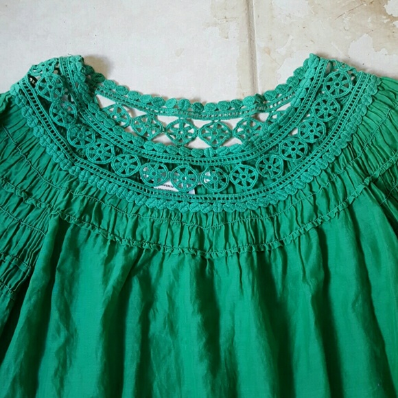 Studio M Embroidered Boho Top Silk S - Picture 3 of 4